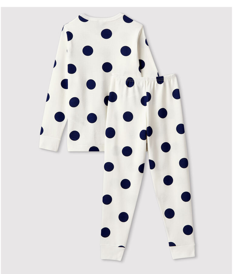 Pyjama imprim&eacute; graphique en coton enfant blanc/bleu