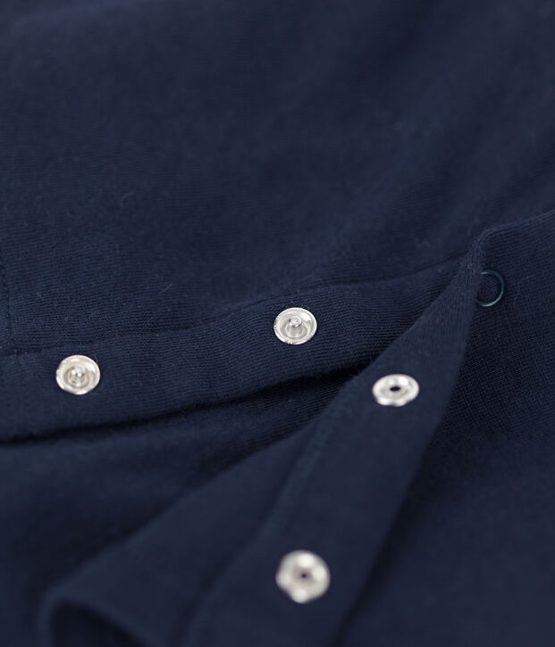 Ensemble 2 pi&egrave;ces uni en tubique bio b&eacute;b&eacute; bleu marine