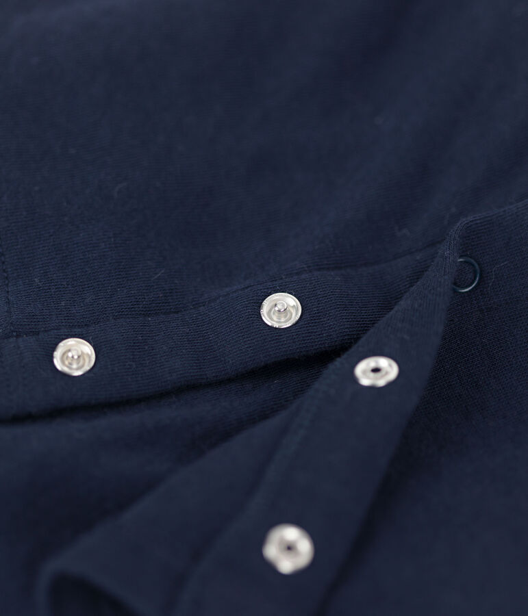 Ensemble 2 pi&egrave;ces uni en tubique bio b&eacute;b&eacute; bleu SMOKING