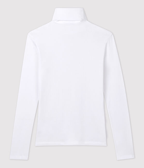 Tee-shirt col roulé L'ICONIQUE en coton Femme blanc ECUME
