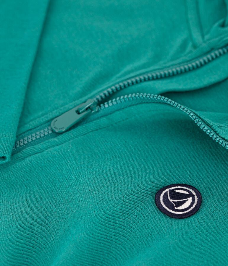 Sweatshirt &agrave; capuche zipp&eacute; enfant en coton vert