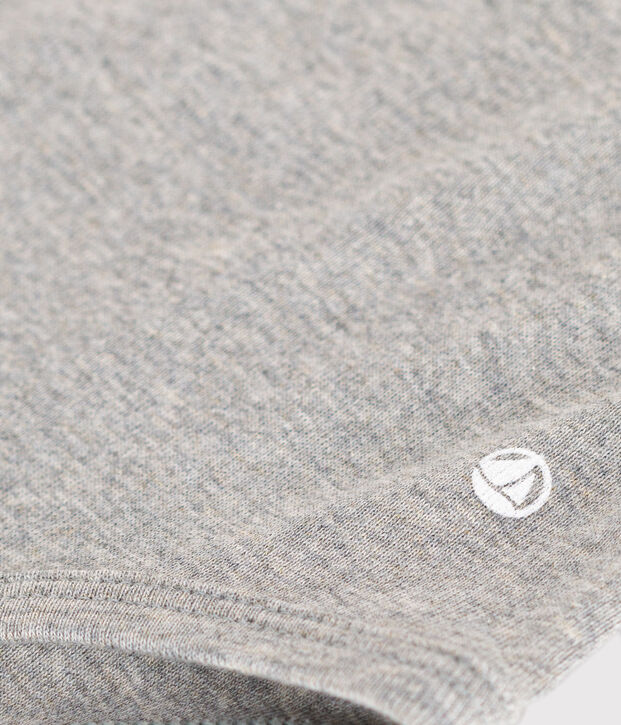 Body manches longues col en coton b&eacute;b&eacute; gris