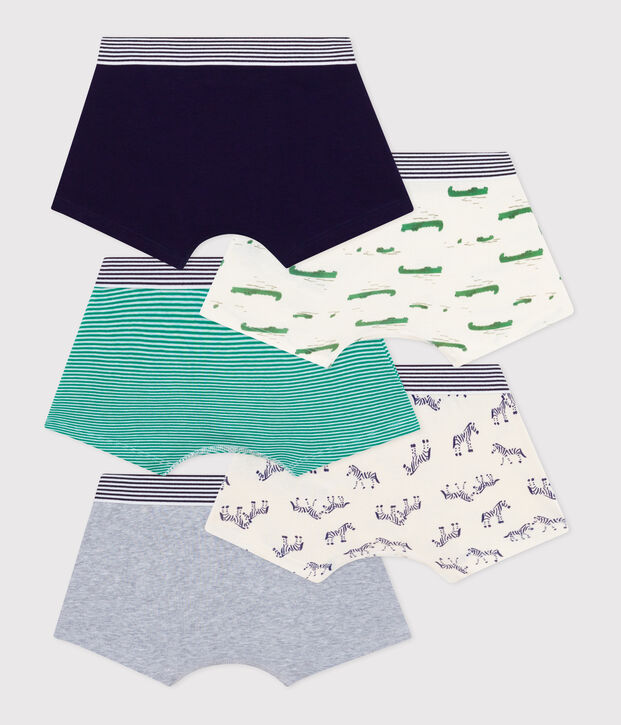 Lot de boxers enfant en coton imprim&eacute; animaux multicouleur