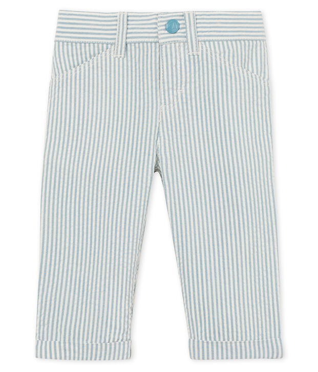 Pantalon b&eacute;b&eacute; gar&ccedil;on ray&eacute; bleu/blanc