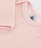 Body manches longues bébé en laine et coton rose SALINE