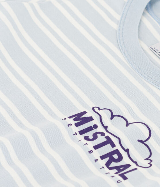 Tee-shirt rayé en coton enfant garçon GOMME/ MARSHMALLOW
