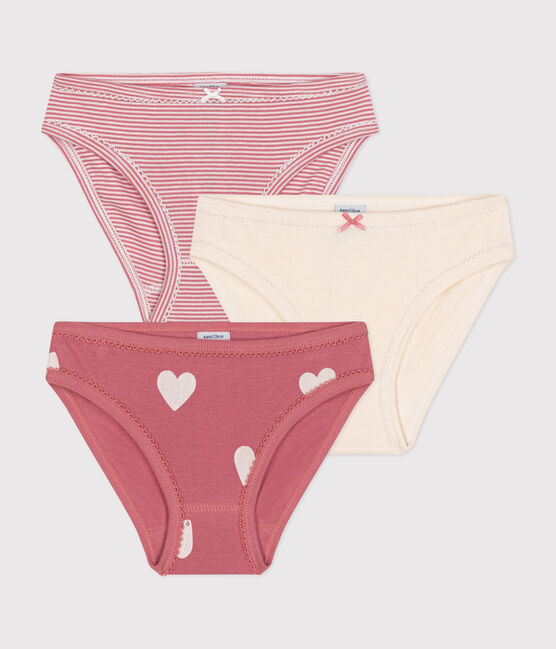 Lot de 3 culottes cœur en coton enfant variante 1