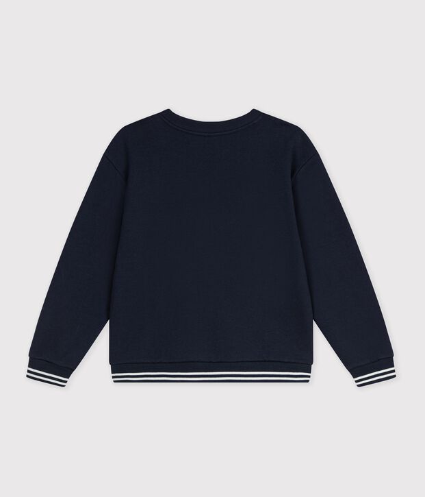 Sweatshirt femme en coton bleu marine