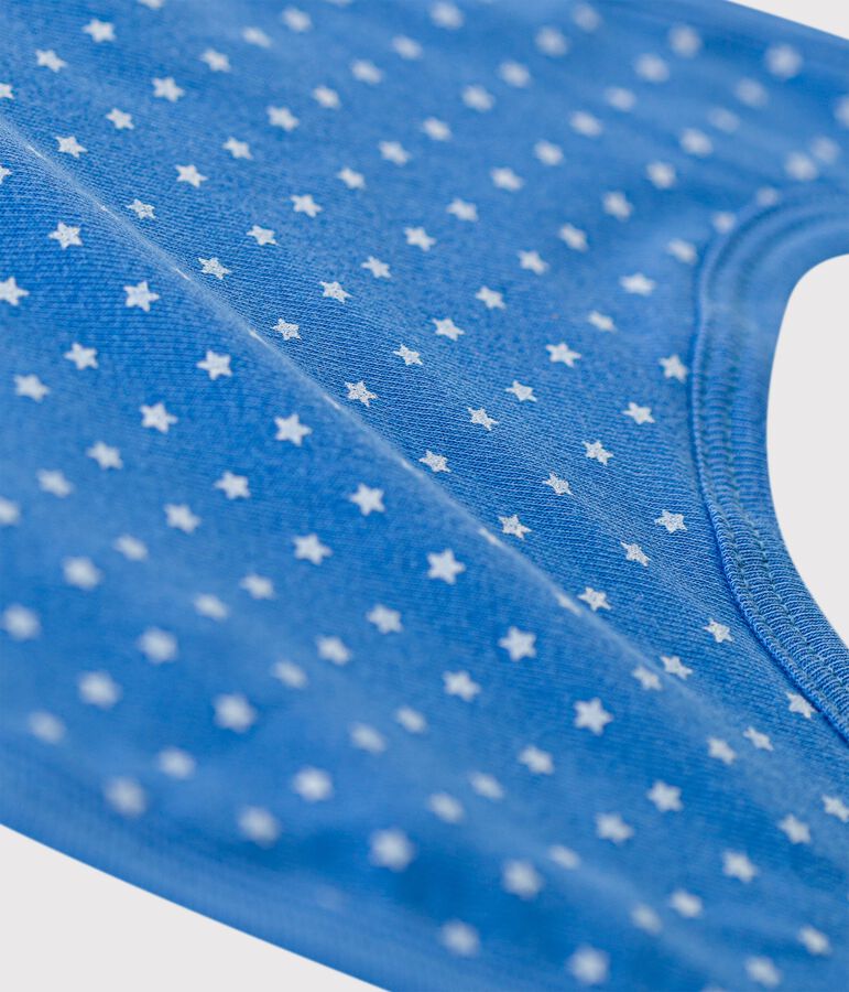 Bavoir b&eacute;b&eacute; en coton biologique bleu BRASIER/gris MARSHMALLOW