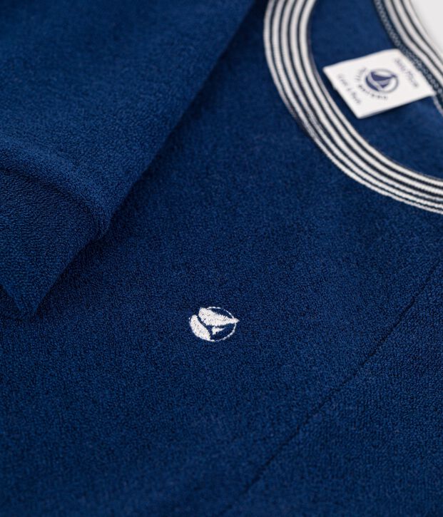 Pyjama en bouclette &eacute;ponge gratt&eacute;e bleu