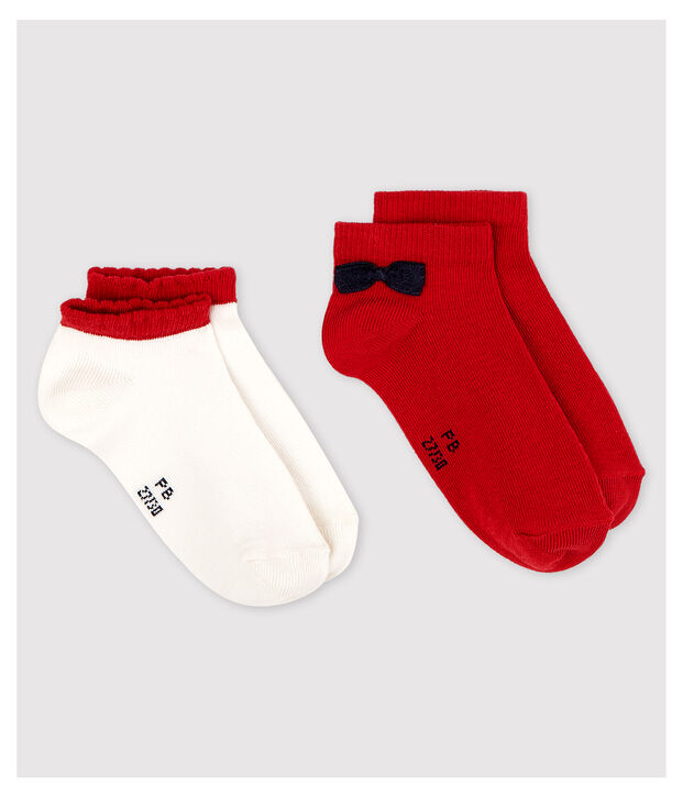 Lot de 2 paires de chaussettes basses enfant fille multicouleur