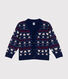 Cardigan jacquard laine et coton enfant garçon