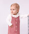 Robe b&eacute;b&eacute; sans manches en coton &agrave; rayures et badge c&oelig;ur rose/rose