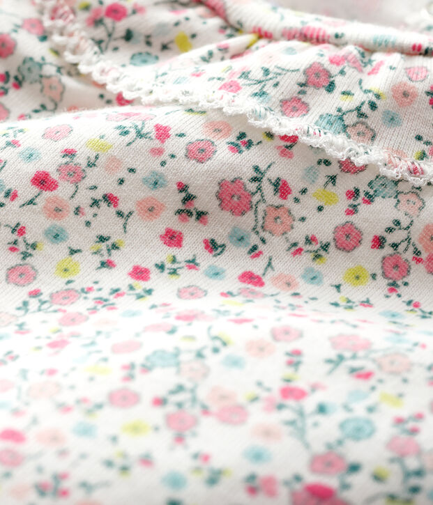 Body b&eacute;b&eacute; fille &agrave; collerette blanc/rose/multicouleur