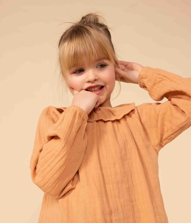 Blouse en gaze de coton enfant fille rose SIENNA