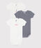 Lot de 3 bodies manches courtes en coton bébé variante 1