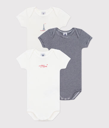 Lot de 3 bodies manches courtes en coton bébé