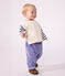 Pull b&eacute;b&eacute; en tricot laine et coton sans manches blanc