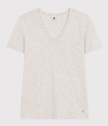 Tee-shirt l'Iconique col V en coton uni femme