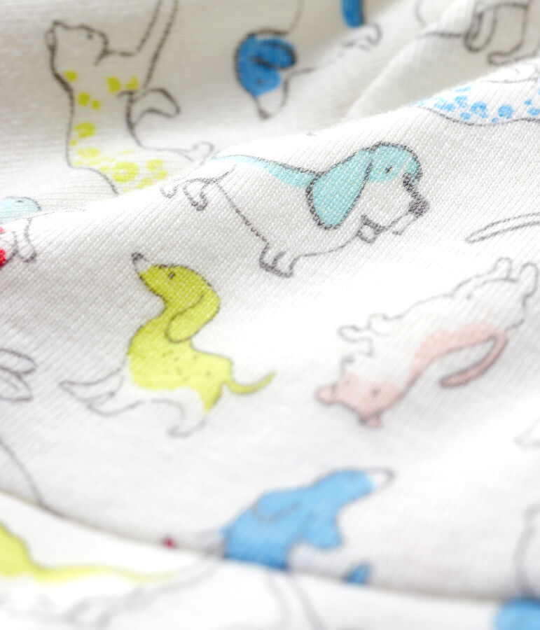 Chapeau bob b&eacute;b&eacute; en bouclette &eacute;ponge en coton biologique blanc/multicouleur