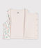 Gilet sans manche r&eacute;versible b&eacute;b&eacute; en coton imprim&eacute; blanc/rose