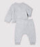 Ensemble 2 pièces gris bébé en tricot de coton biologique gris POUSSIERE CHINE