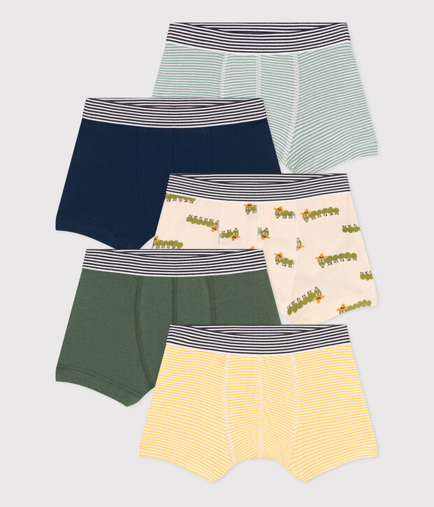 Lot de 5 boxers millepatte en coton enfant multicouleur