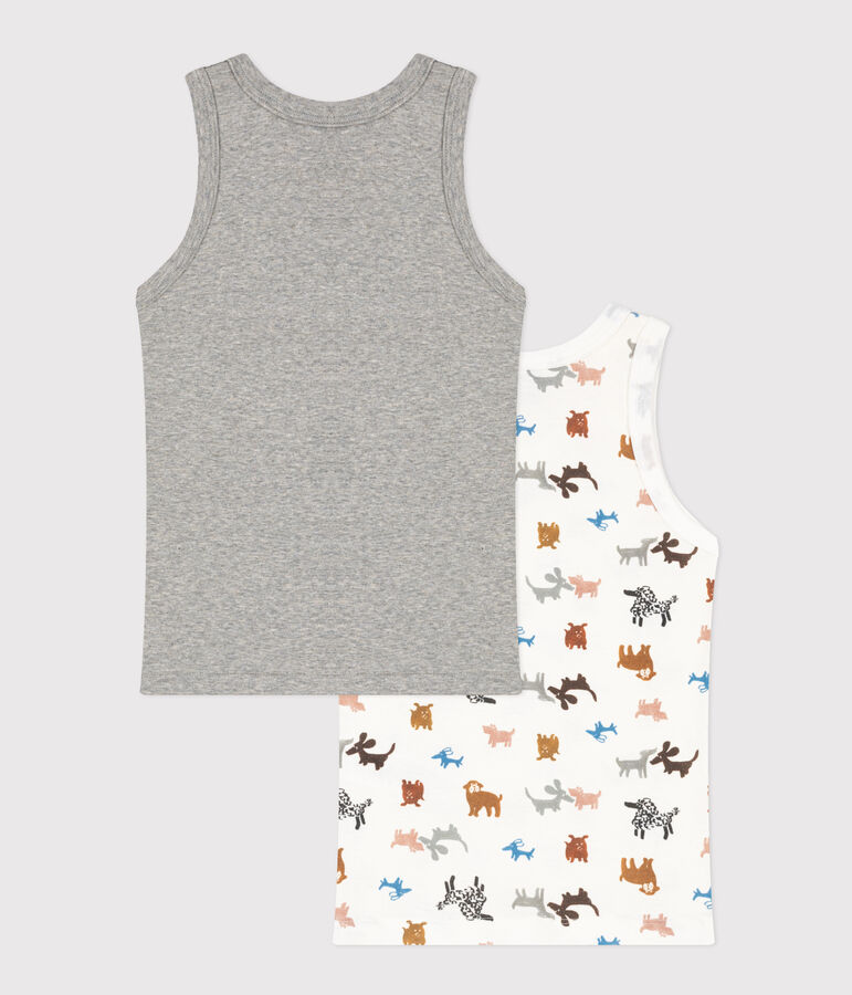 Lot de 2 d&eacute;bardeurs chien en coton petit gar&ccedil;on multicouleur