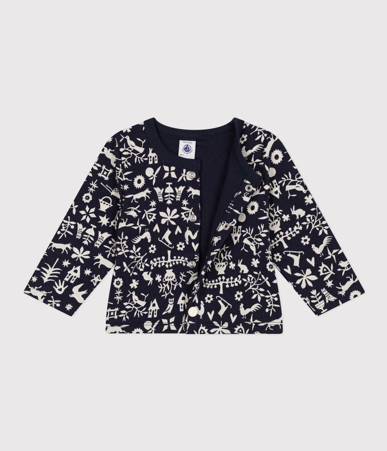 Cardigan en tubique matelass&eacute; imprim&eacute; b&eacute;b&eacute; bleu SMOKING/ AVALANCHE