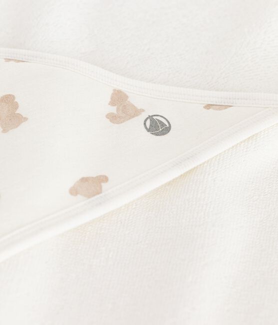 Carré de bain bébé en coton MARSHMALLOW/ BRUN