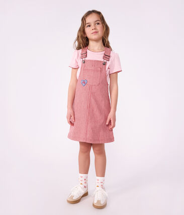 Robe salopette enfant en coton à rayures