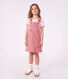 Robe salopette enfant en coton &agrave; rayures