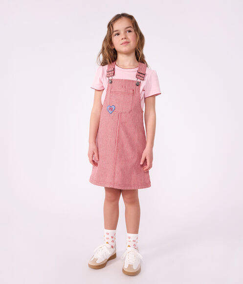 ROBE SALOPETTE ENFANT EN COTON À RAYURES