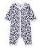 Dors bien sans pieds bébé fille en tubique imprimé blanc ECUME/blanc MULTICO