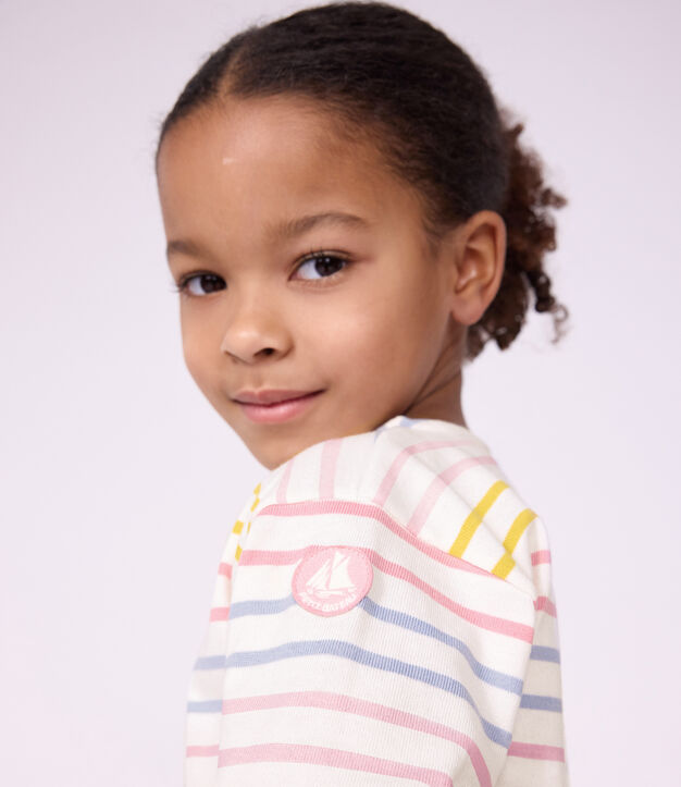 Marini&egrave;re enfant en coton blanc/multicouleur