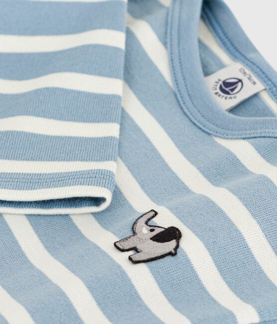 Marinière bébé en coton bleu ADRIATIC/ MILK