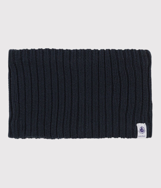 Snood bébé en tricot doublé en polaire recyclée bleu SMOKING