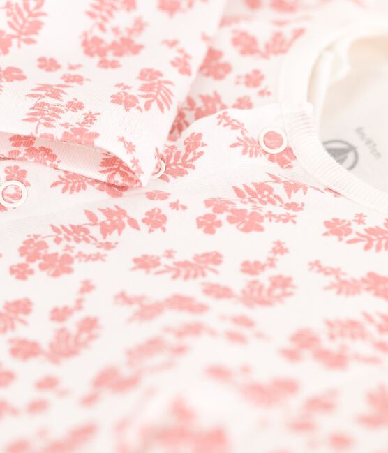 Ensemble 3 pièces bébé imprimé Hawaï en coton bio blanc MARSHMALLOW/ PAPAYE