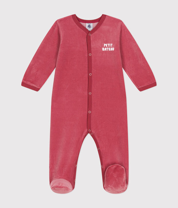 Dors bien en velours b&eacute;b&eacute; rose