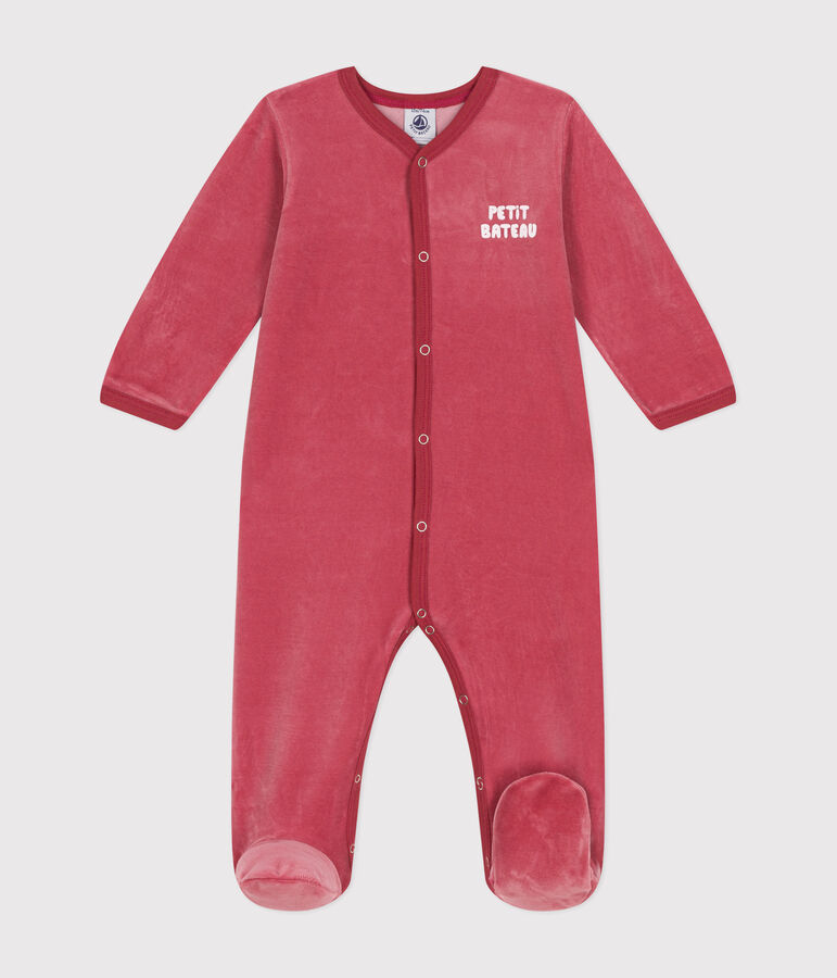 Dors bien en velours b&eacute;b&eacute; rose PAPI