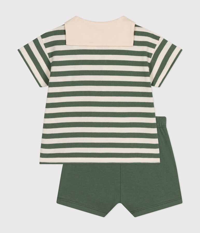 Ensemble tee-shirt et short en jersey b&eacute;b&eacute; vert CROCO/ AVALANCHE