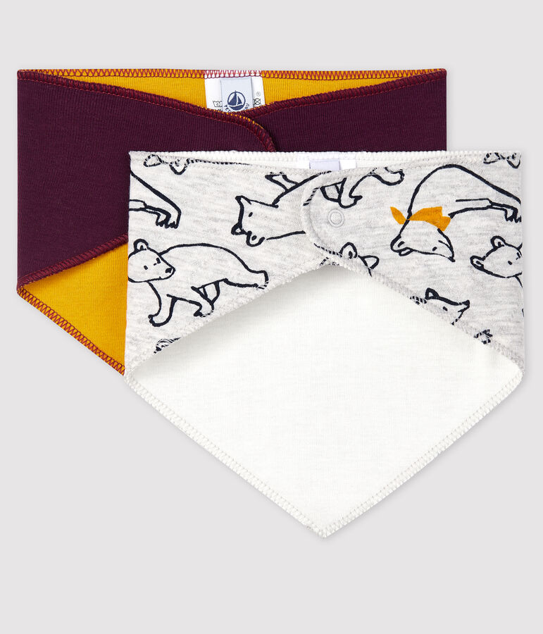 Lot de 2 bandanas-bavoirs b&eacute;b&eacute; multicouleur