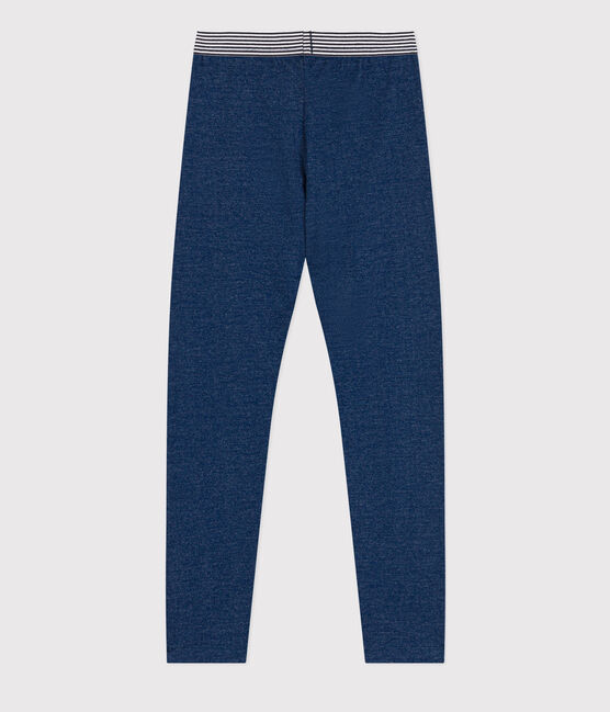 Jegging en molleton effet denim enfant fille bleu MEDIEVAL/beige ECRU
