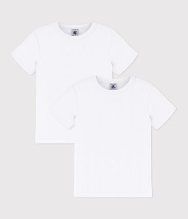 Lot de 2 tee-shirts manches courtes blancs garçon