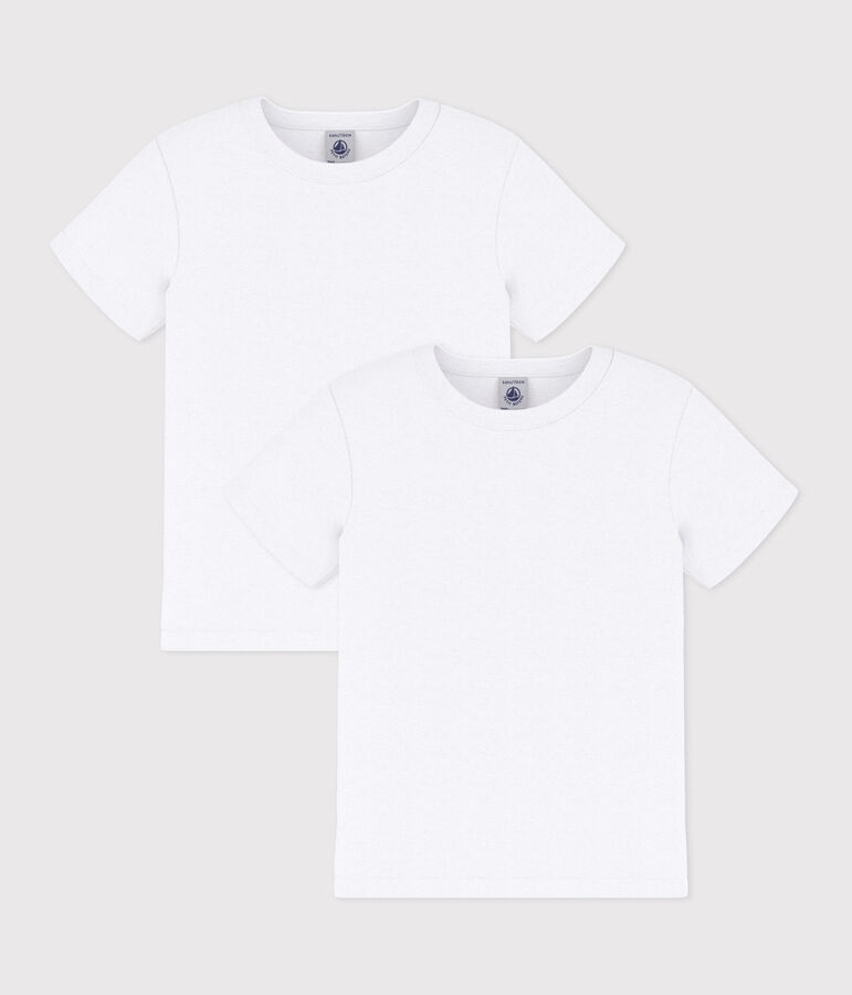 Lot de 2 tee-shirts manches courtes blancs gar&ccedil;on variante 1
