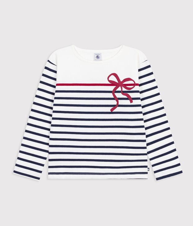 Marini&egrave;re enfant en coton blanc/multicouleur