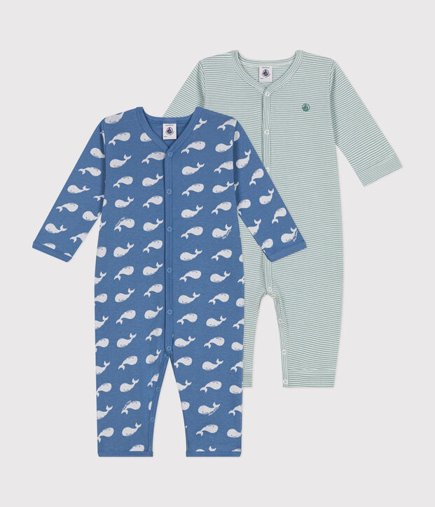 Lot de 2 pyjamas en coton b&eacute;b&eacute; multicouleur