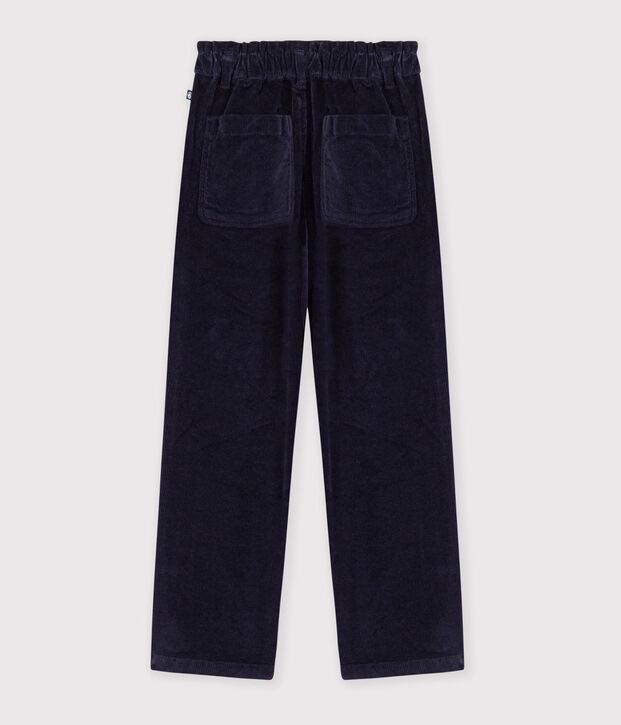 Pantalon enfant en velours bleu marine