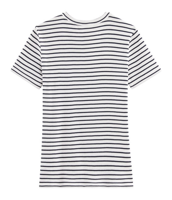 Tee shirt iconique femme blanc MARSHMALLOW/bleu SMOKING
