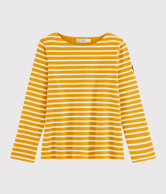 Marinière iconique Femme jaune BOUDOR/blanc MARSHMALLOW